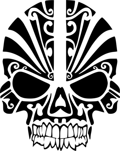 Skull totenkopf tribal maori - skull,