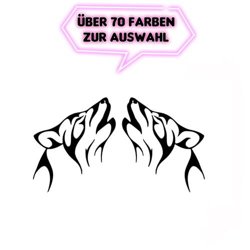 Auto aufkleber wolf tribal - 2x,
