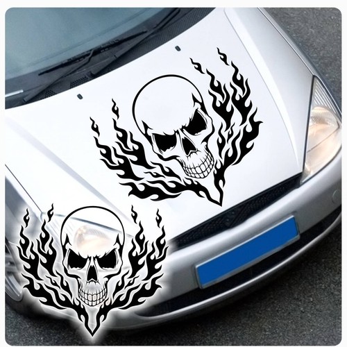 Tribal flames skull - flames,
