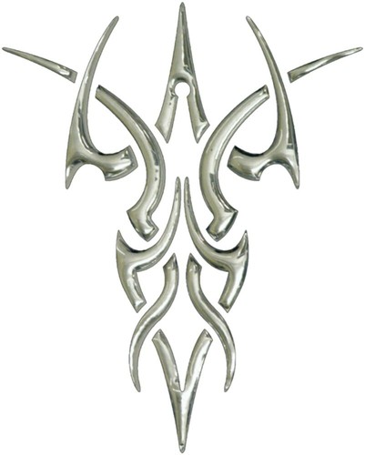 Chrome sticker tribal x - 3d-chrome-sticker, 95